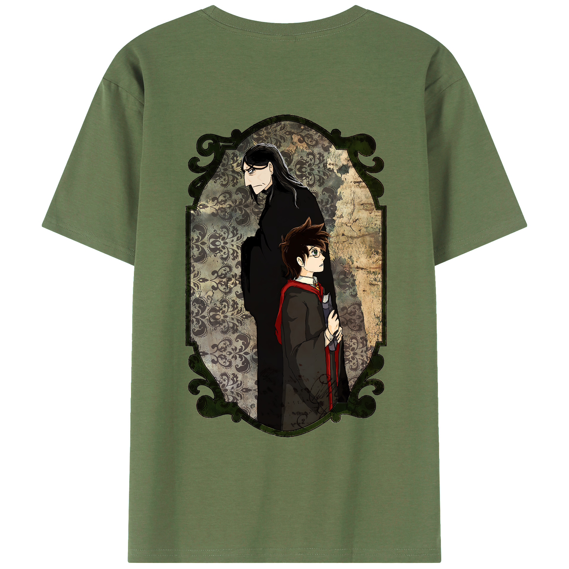（画像用） Harry Potter ハリー・ポッターシリーズ 綿100％ メンズ半袖Tシャツ（バックプリント） 通気性